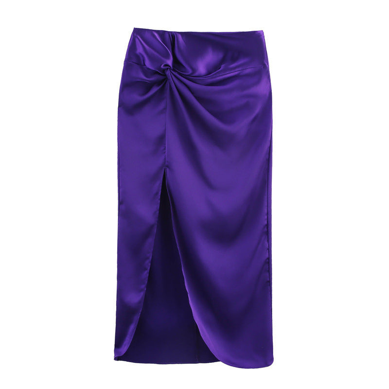 Silk Satin Texture Halter Dress