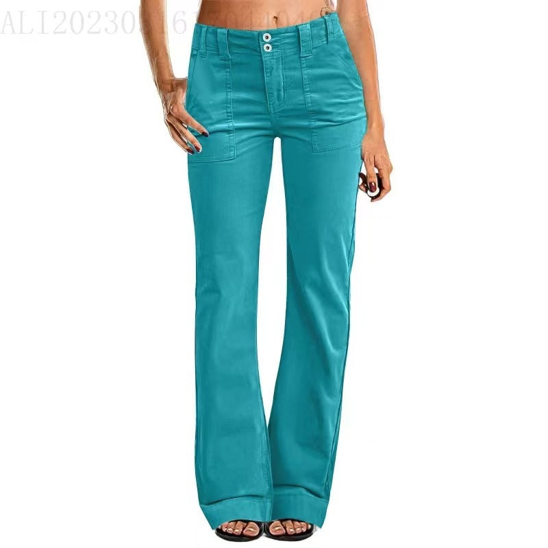 Lightweight Sports Pants Zipper Pocket Exercise Workout Pants