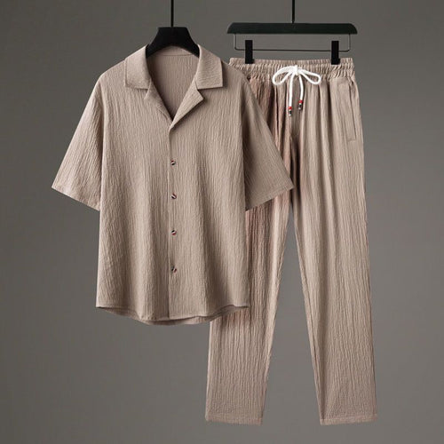 Casual Men's Sports High-end Half Sleeve Chinese Style Two-piece Set